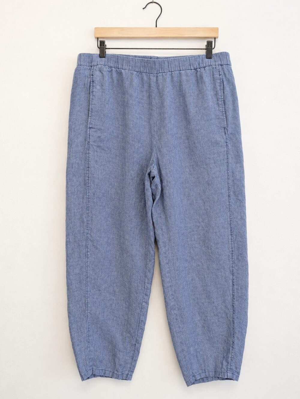 EILEEN FISHER Linen Lantern Pants Ankle Délavé Chambray Blue Wide XL - Picture 2 of 10
